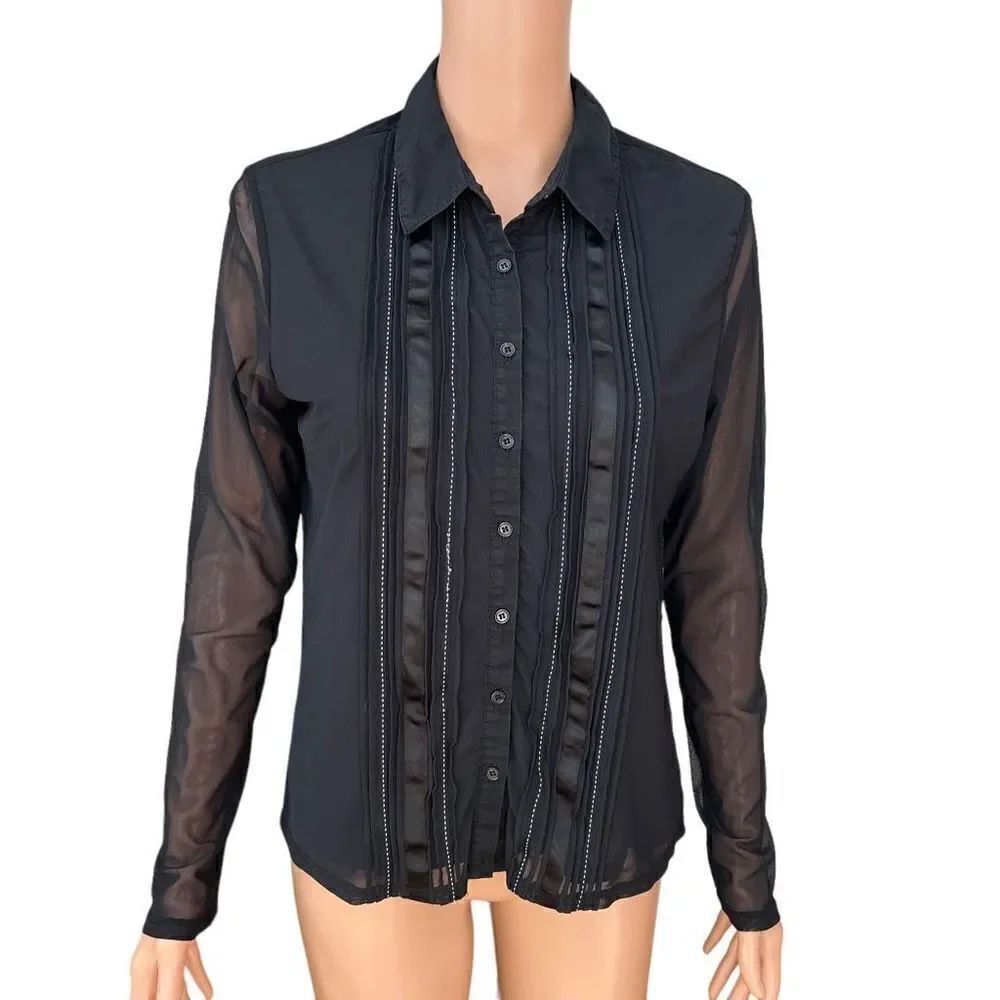 Style & Co collection vintage button down shirt blouse size M